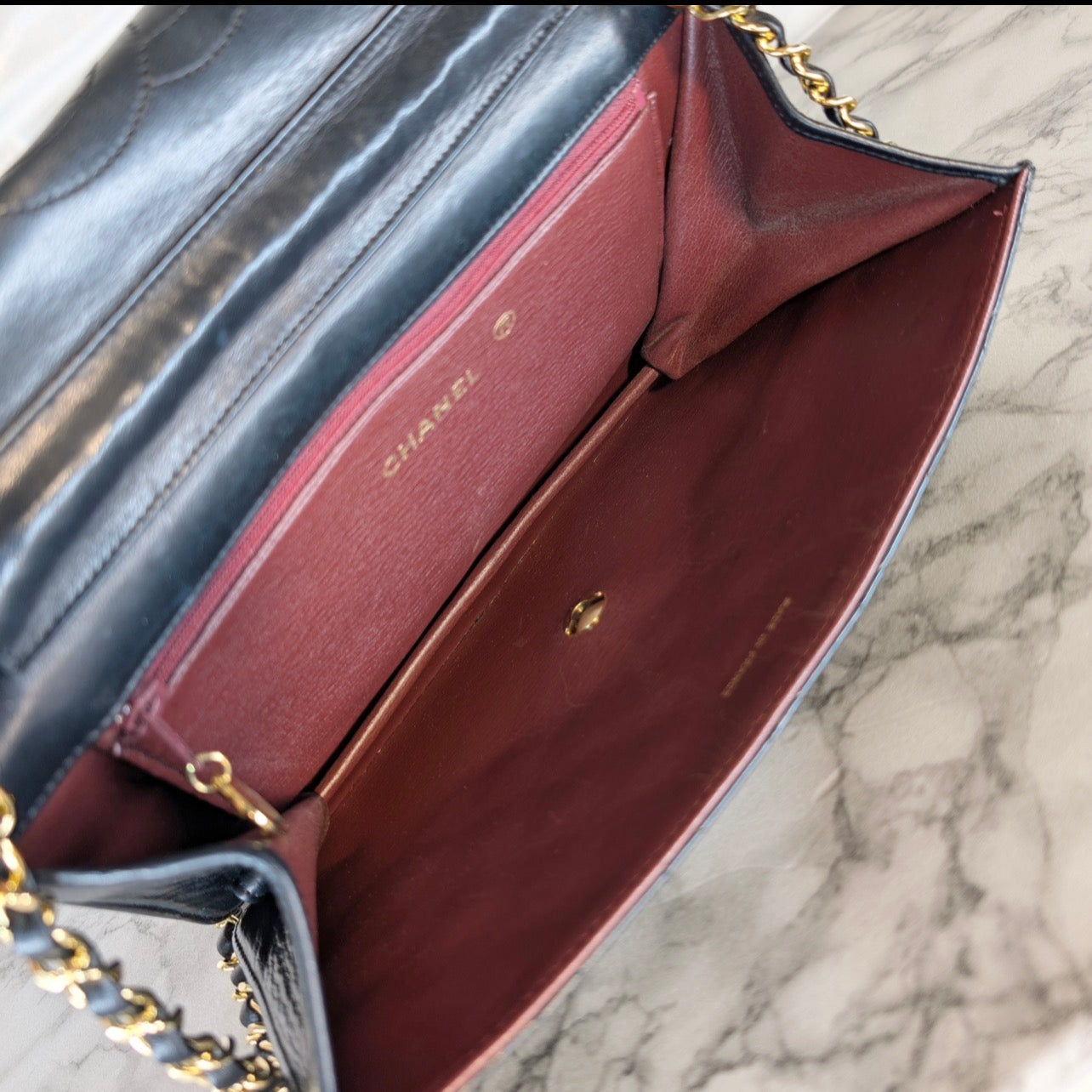 Chanel Vintage Small Single Flap - Schwarzes Lammleder