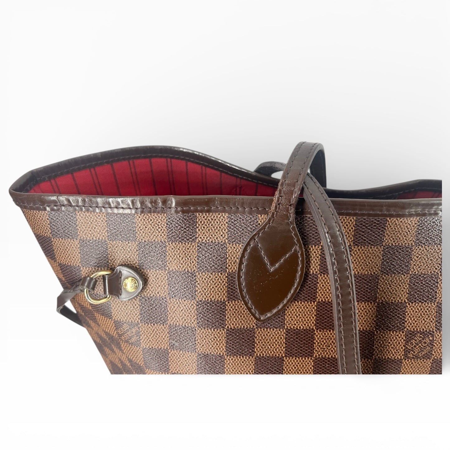 Louis Vuitton Neverfull MM mit Pouch - Damier Ebene