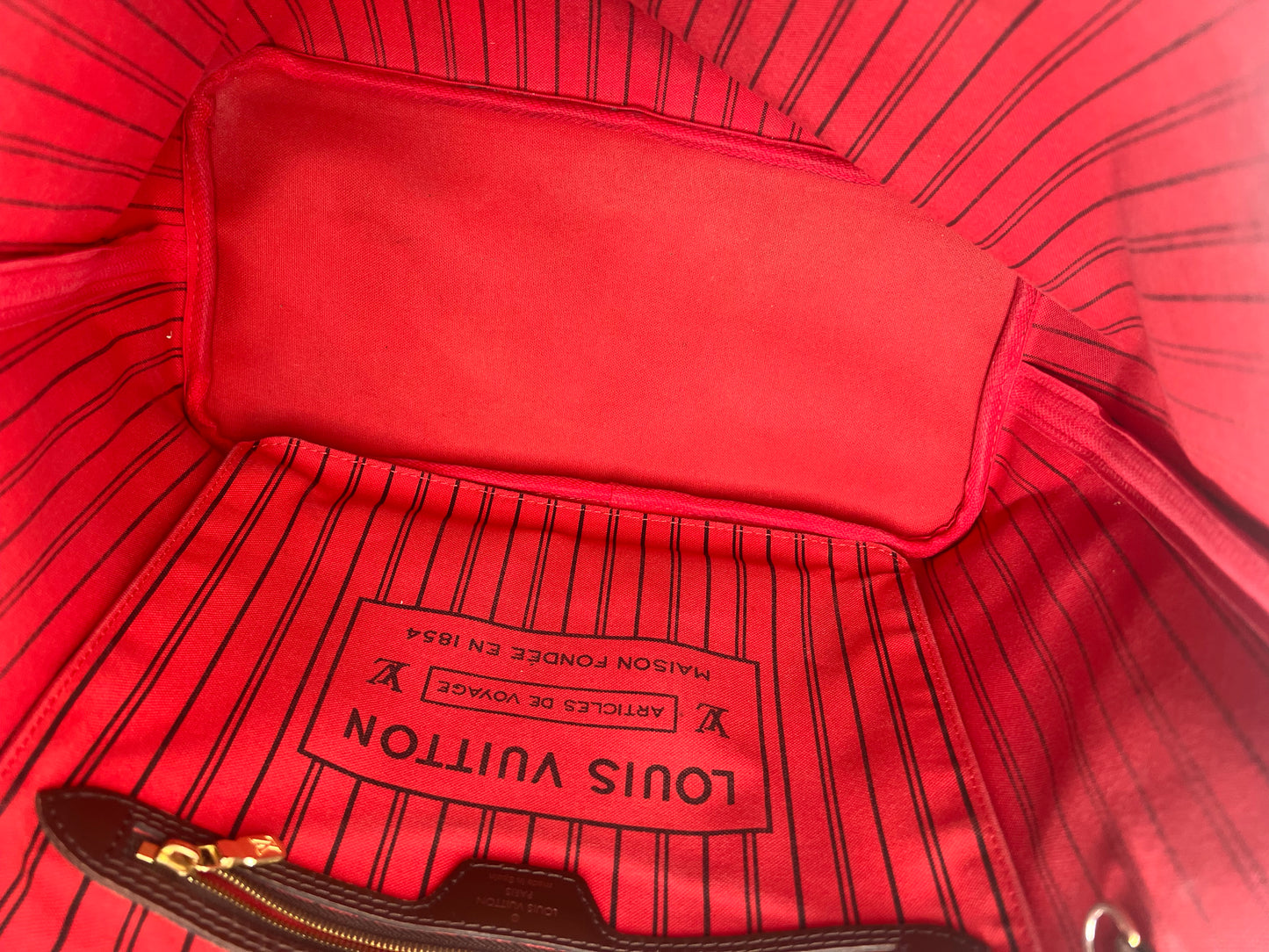 Louis Vuitton Neverfull MM mit Pouch - Damier Ebene