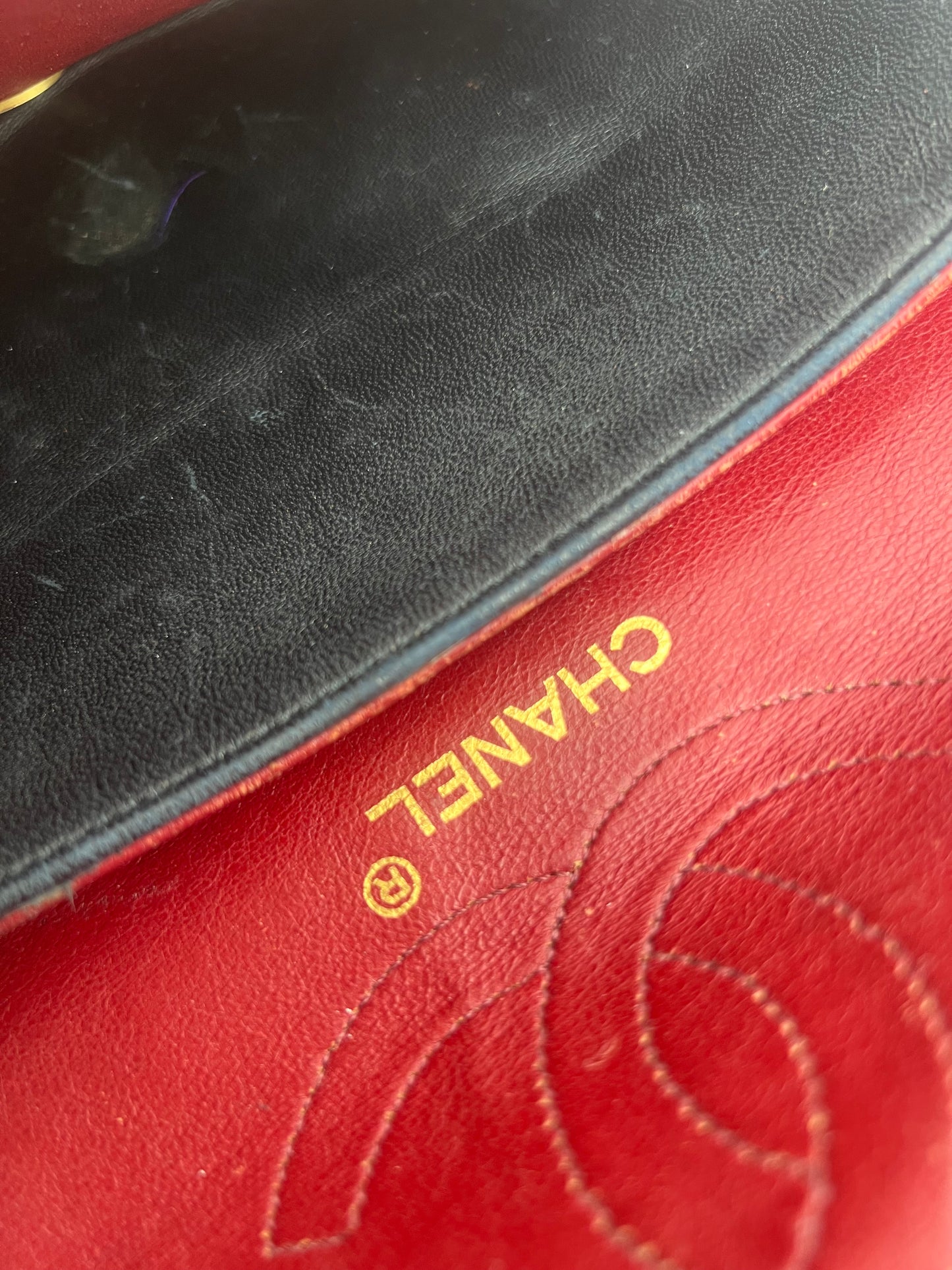 Chanel Double Flap Classic schwarzes Lammleder