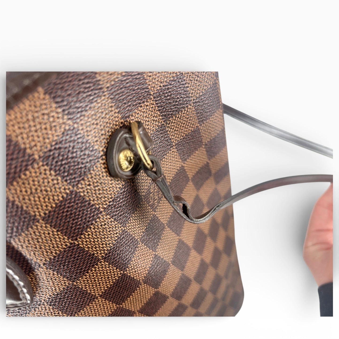 Louis Vuitton Neverfull MM mit Pouch - Damier Ebene