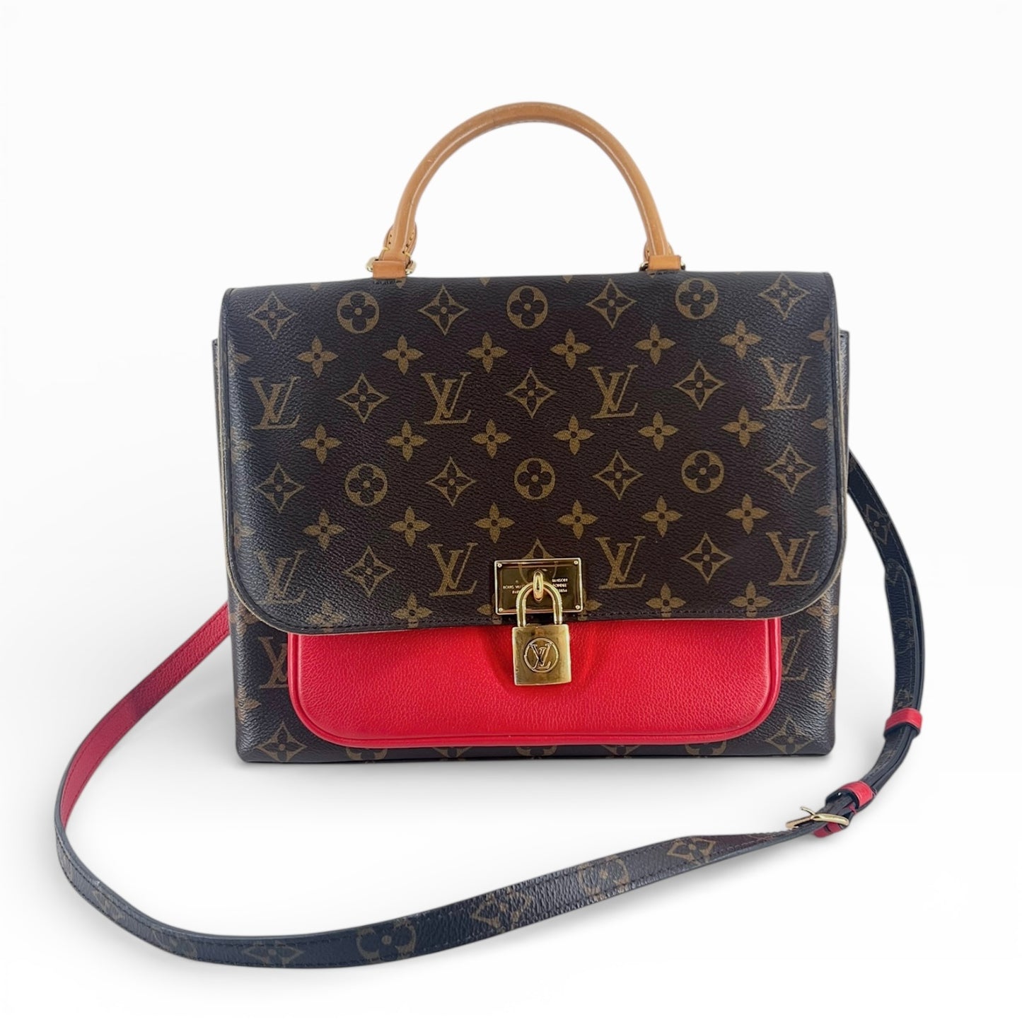 Louis Vuitton Marignan – Monogram Canvas & Rotes Leder