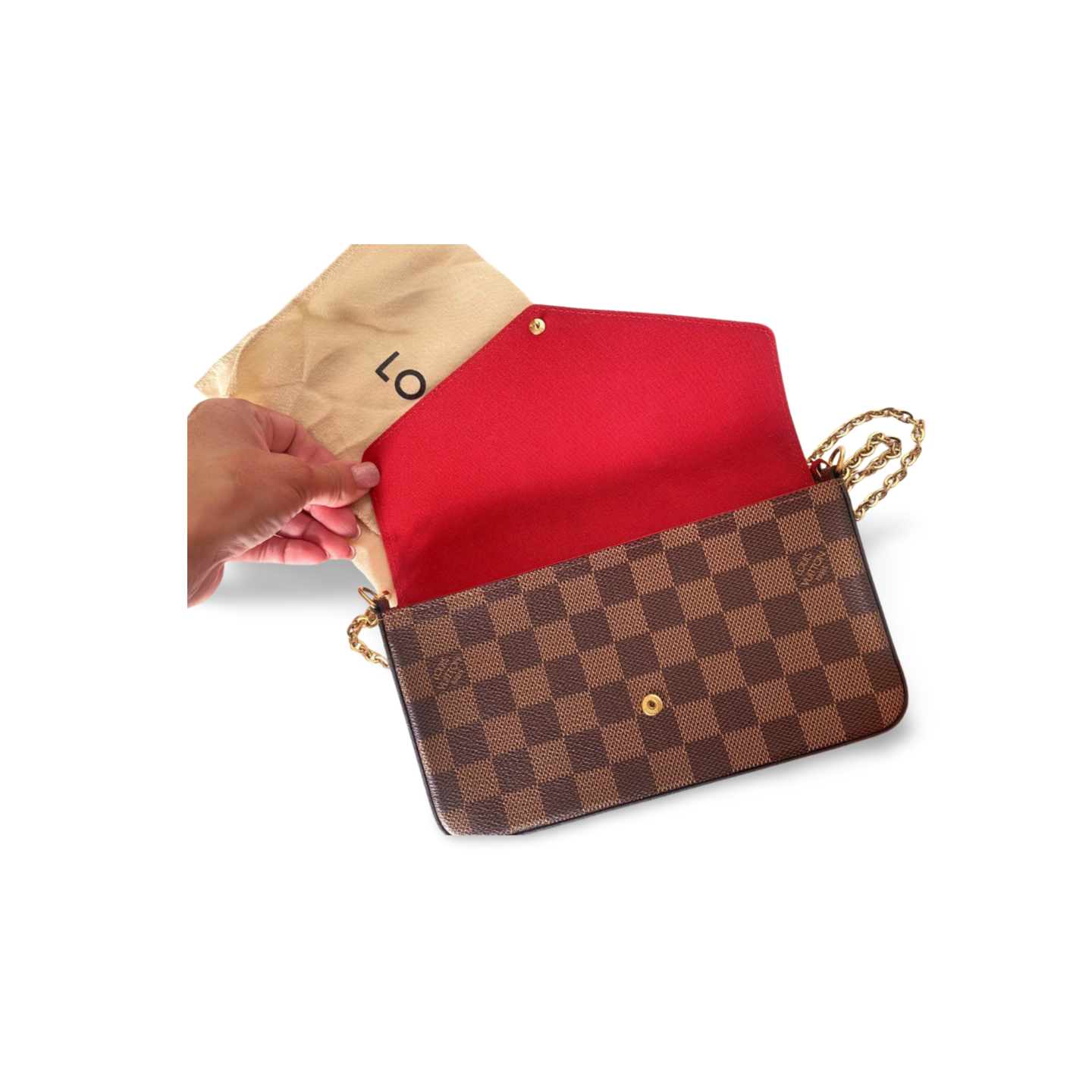 Louis Vuitton Pochette Félicie – Damier Ebene Canvas