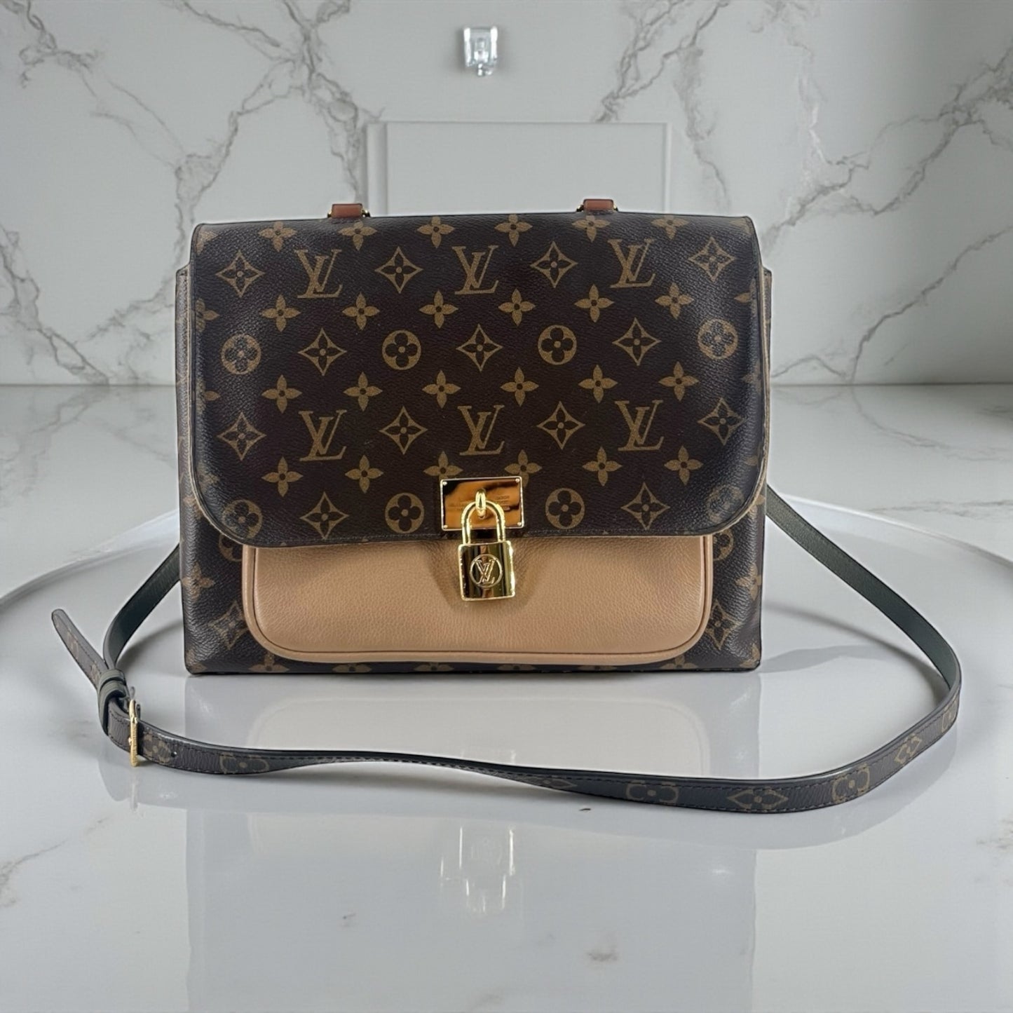 Louis Vuitton Marignan - Monogram Canvad und beiges Leder