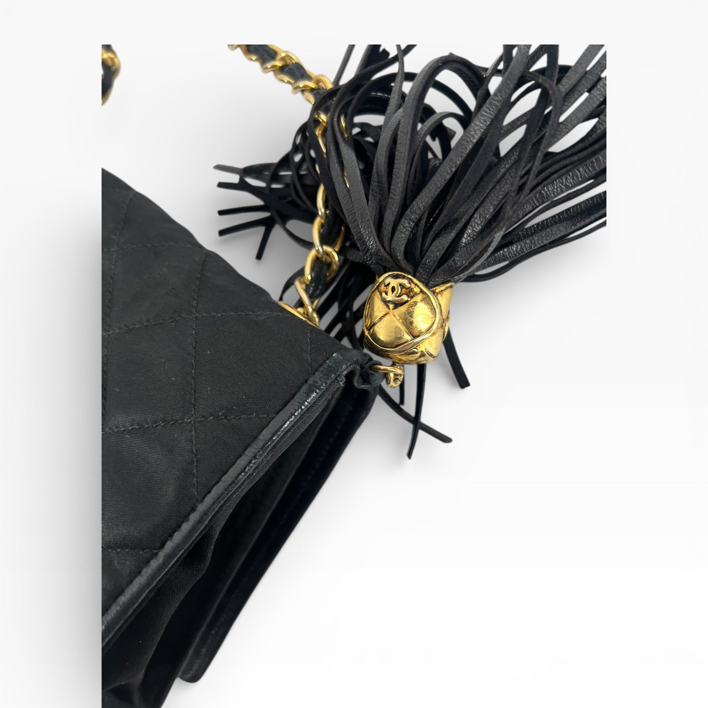 Chanel Vintage Fringe Chain Flap Bag