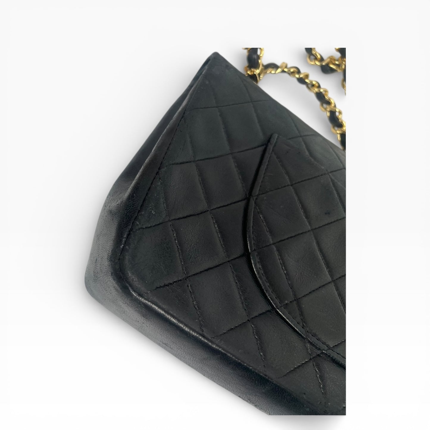 Chanel Double Flap Classic schwarzes Lammleder