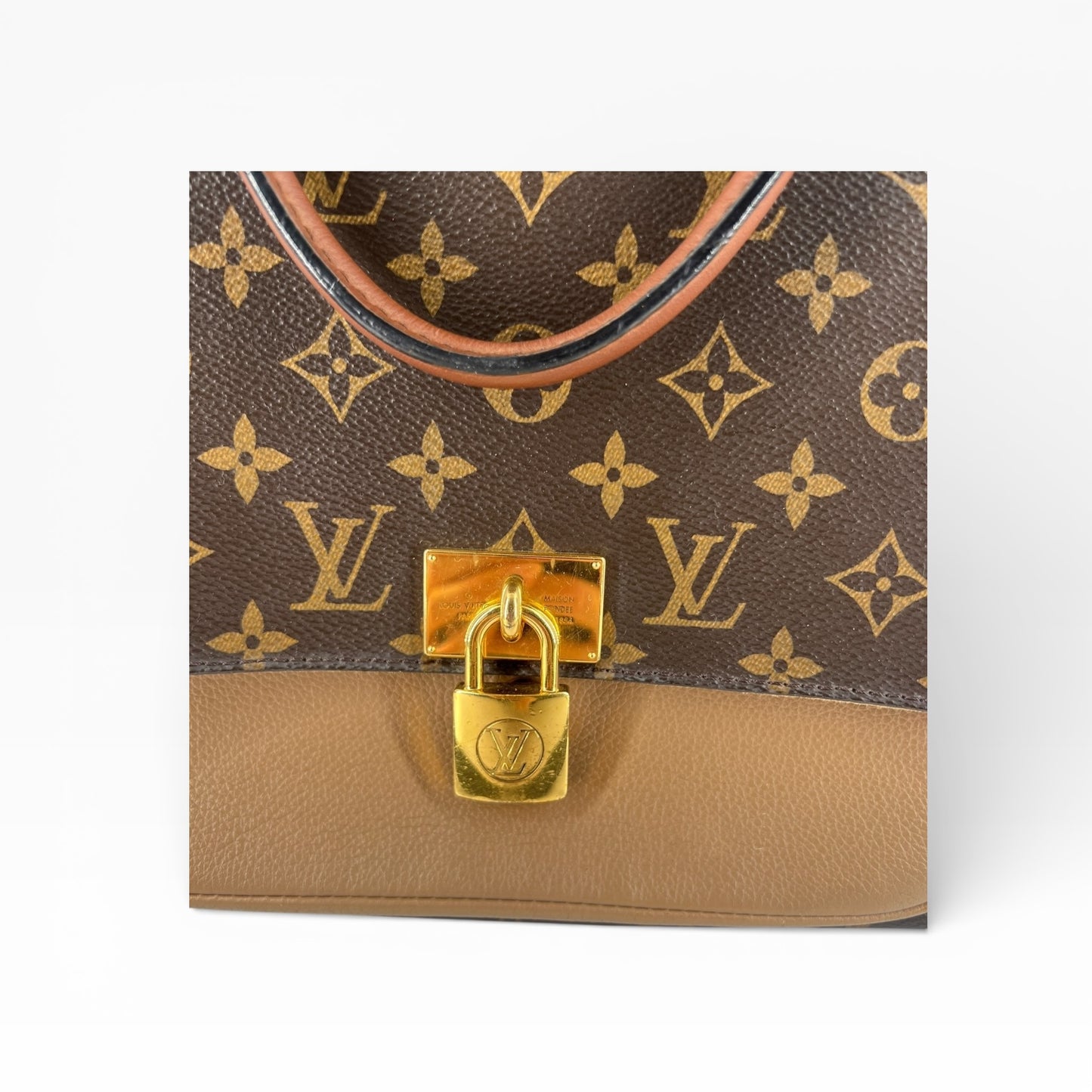 Louis Vuitton Marignan – Monogram Canvas mit beigen Leder