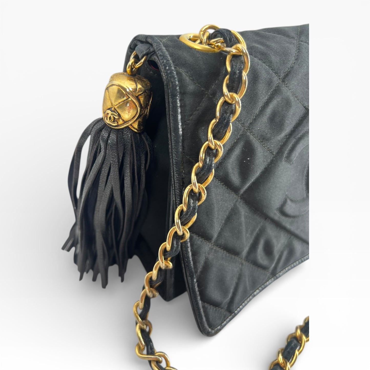 Chanel Vintage Fringe Chain Flap Bag