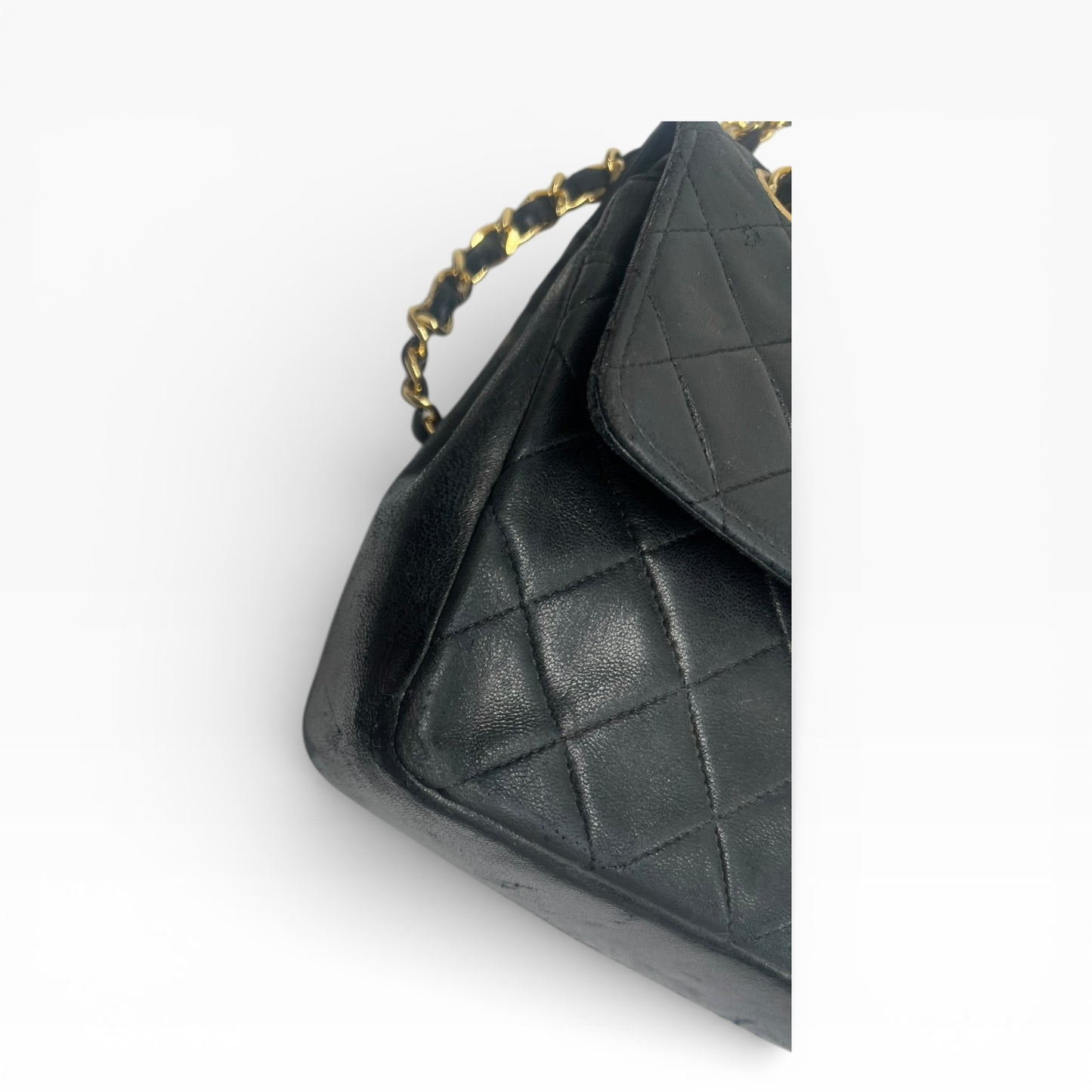 Chanel Double Flap Classic schwarzes Lammleder