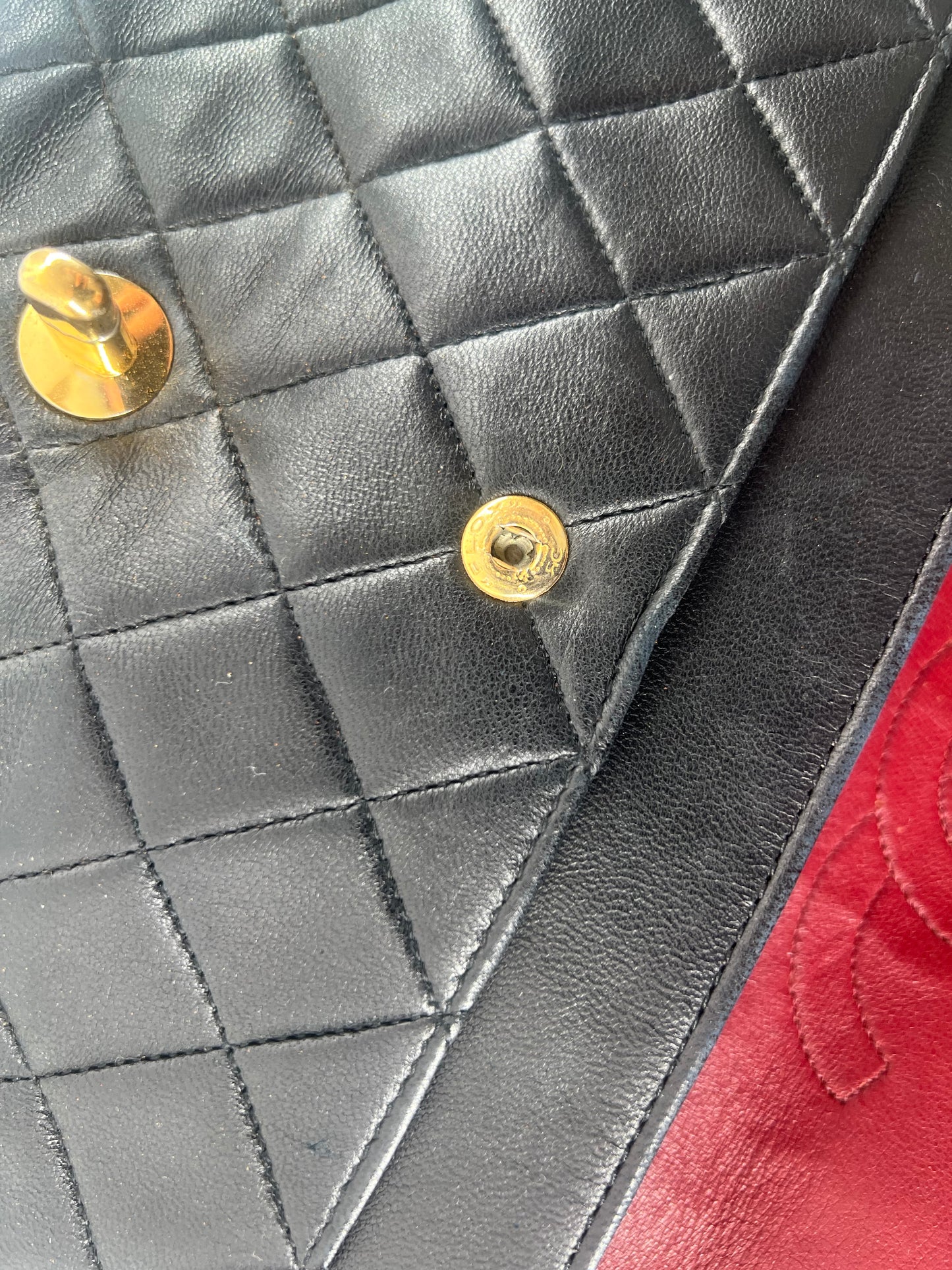 Chanel Double Flap Classic schwarzes Lammleder