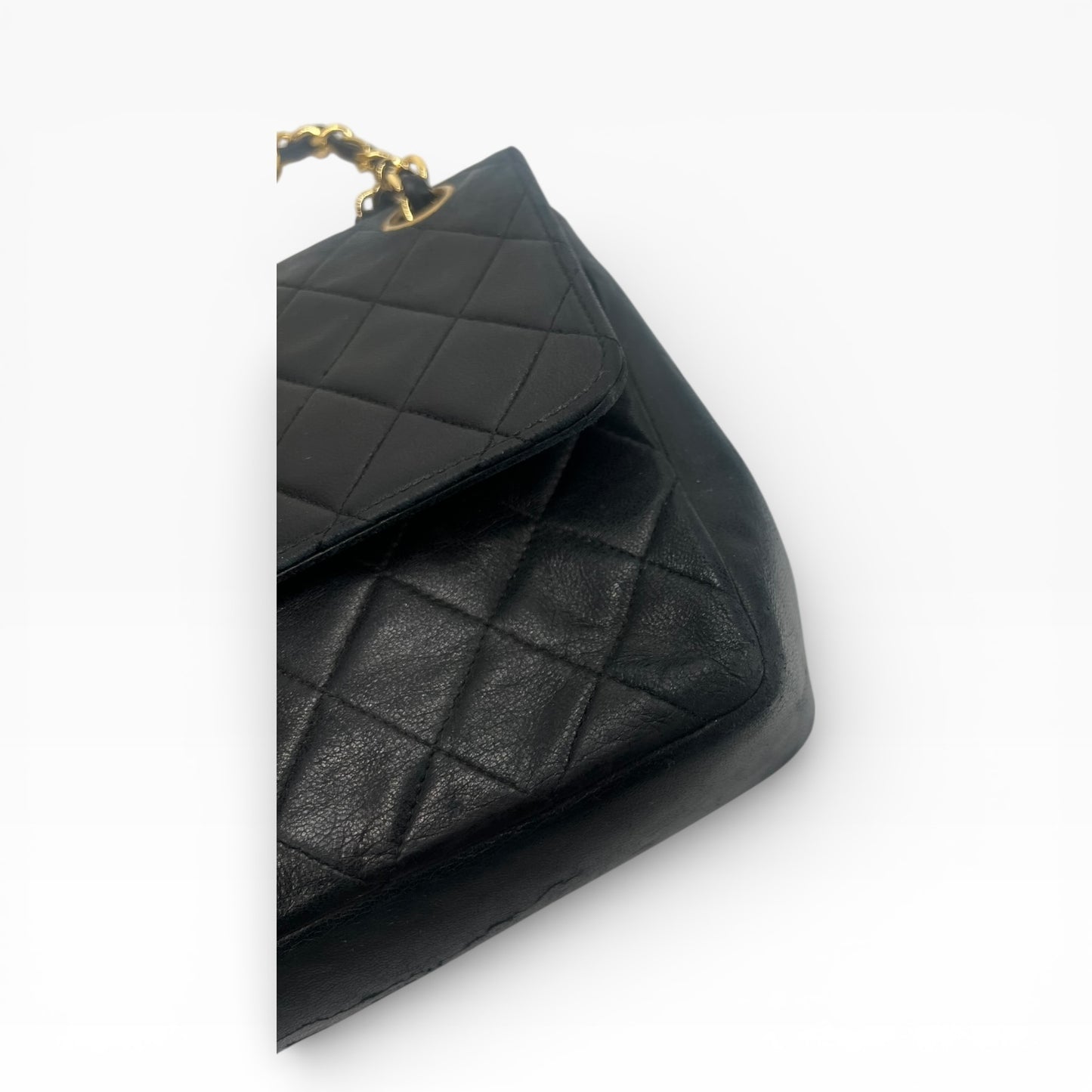Chanel Double Flap Classic schwarzes Lammleder