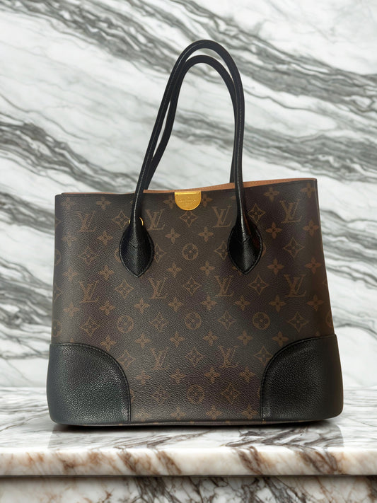 Louis Vuitton Flandrin Monogram mit Leder in Schwarz (Noir)